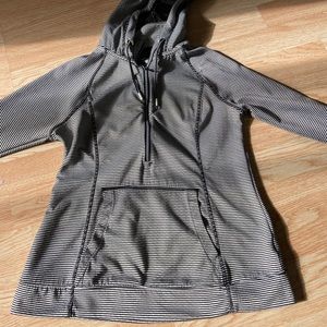 black & white striped tight sweatshirt